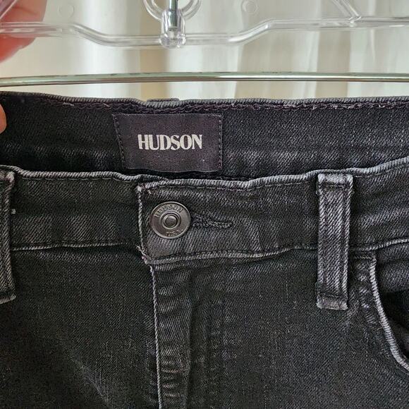 Hudson Noa Stellar straight Leg Jeans Black 29 washed relaxed fit grunge concert - Picture 2 of 12